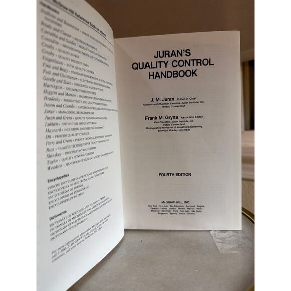 Juran’s Quality Control Handbook (Fourth Edition) - Picture 5 of 8
